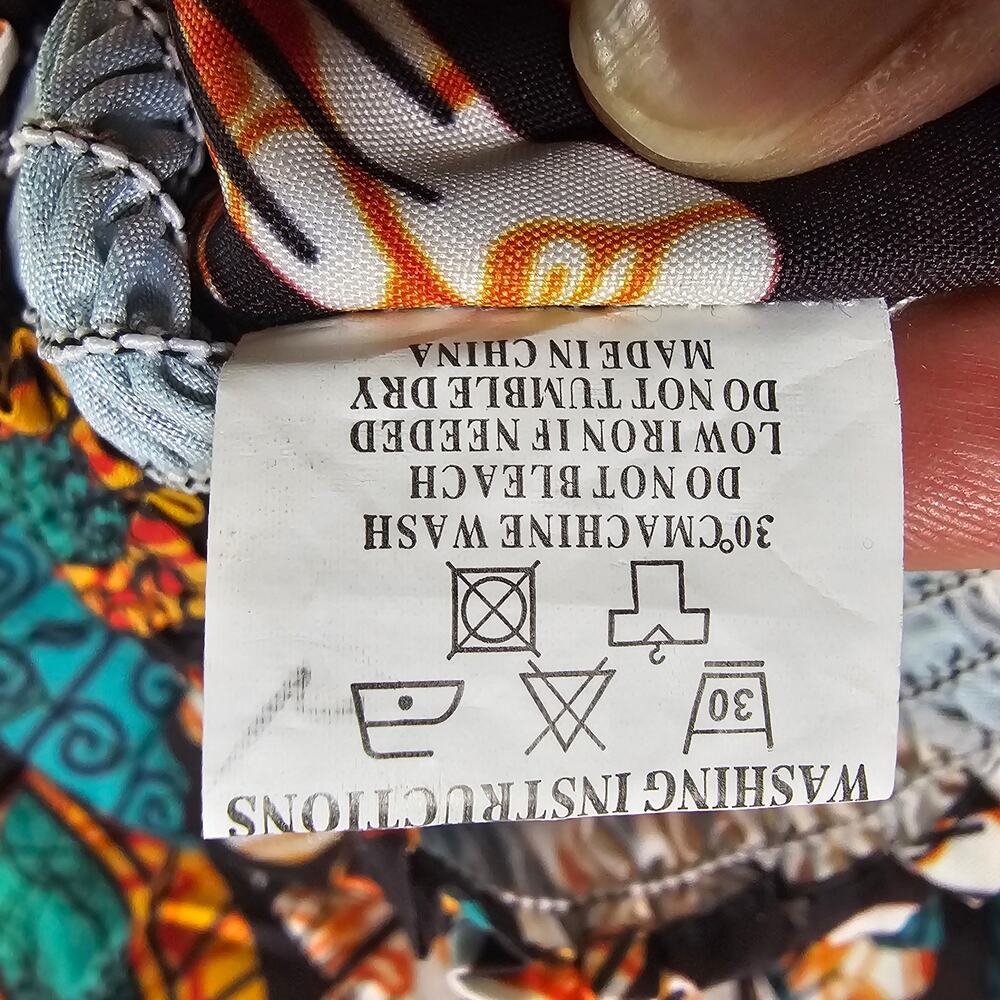 African Floral Size S Puff Sleeve Crop Top Smocked Boho Festival Y2K Cottagecore - Picture 9 of 15